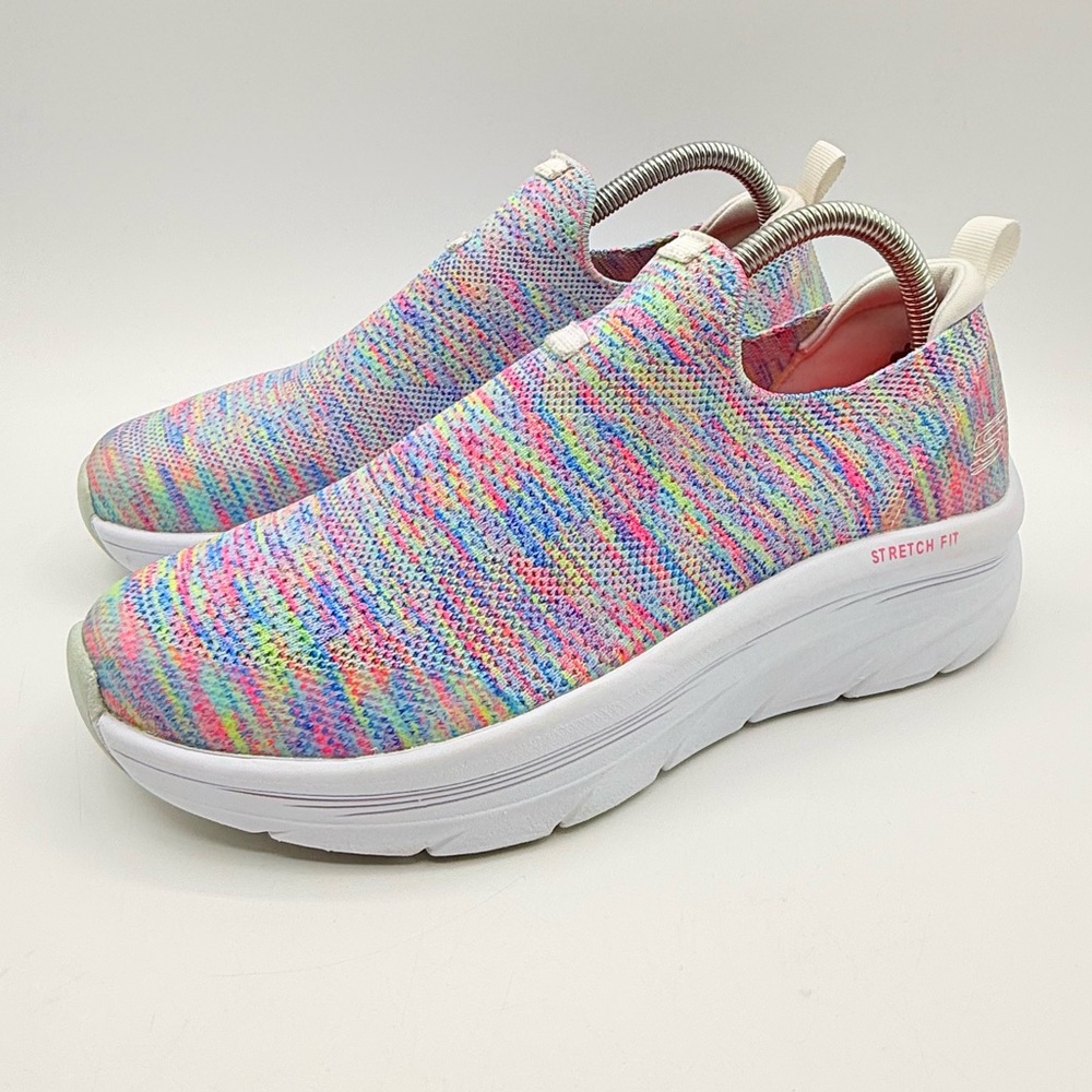 Skechers D’Lux Walker 149367 Stretch Fit Slip On Sneakers WMLT Multi 9.5. READ